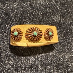 Leather Bracelet with Turquoise Accents